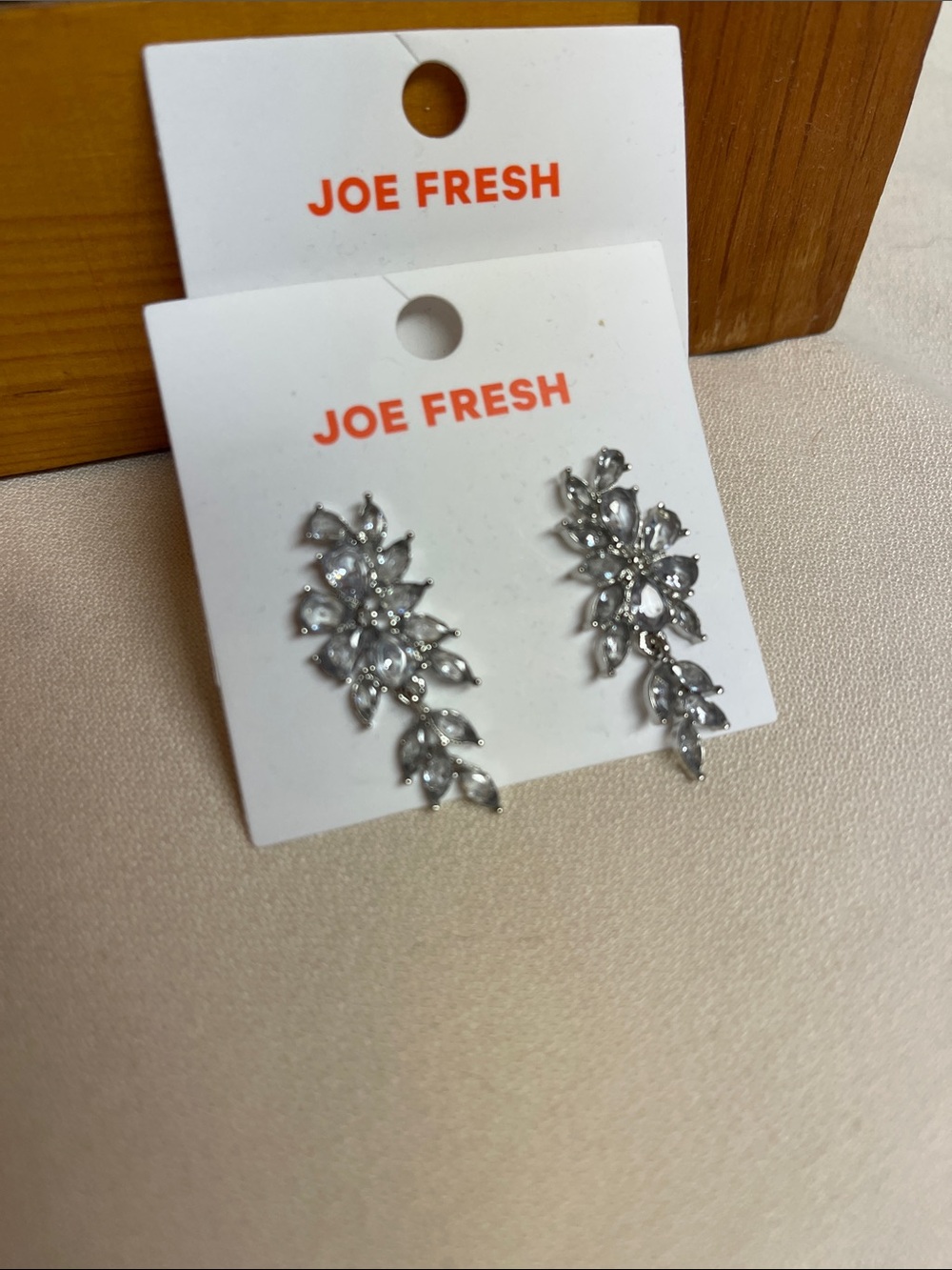 Joe Fresh Silver Rhinestone Drop & Chain-Link Earring Duo - Picture 2 of 6